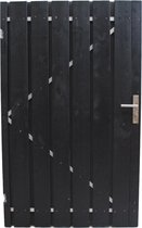 Schuttingdeur tuindeur tuinpoort zwart gespoten inclusief stalen frame en cilinderslot 120 x 180 (linksdraaiend)