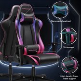 Bol.com Gaming stoel bureaustoel gamer ergonomische stoel verstelbare armleuning eendelig stalen frame instelbare hellingshoek k... aanbieding