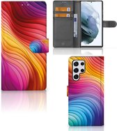 Book Case geschikt voor Samsung Galaxy S22 Ultra Regenboog