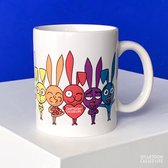 Cartoon Called Life Mug 'Rainbow Bunny' 325ml