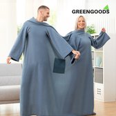 Greengoods® - Deken met mouwen - Deken fleece - Dubbele deken - Deken met mouwen voor volwassenen - Deken+met+mouwen - Dekentje