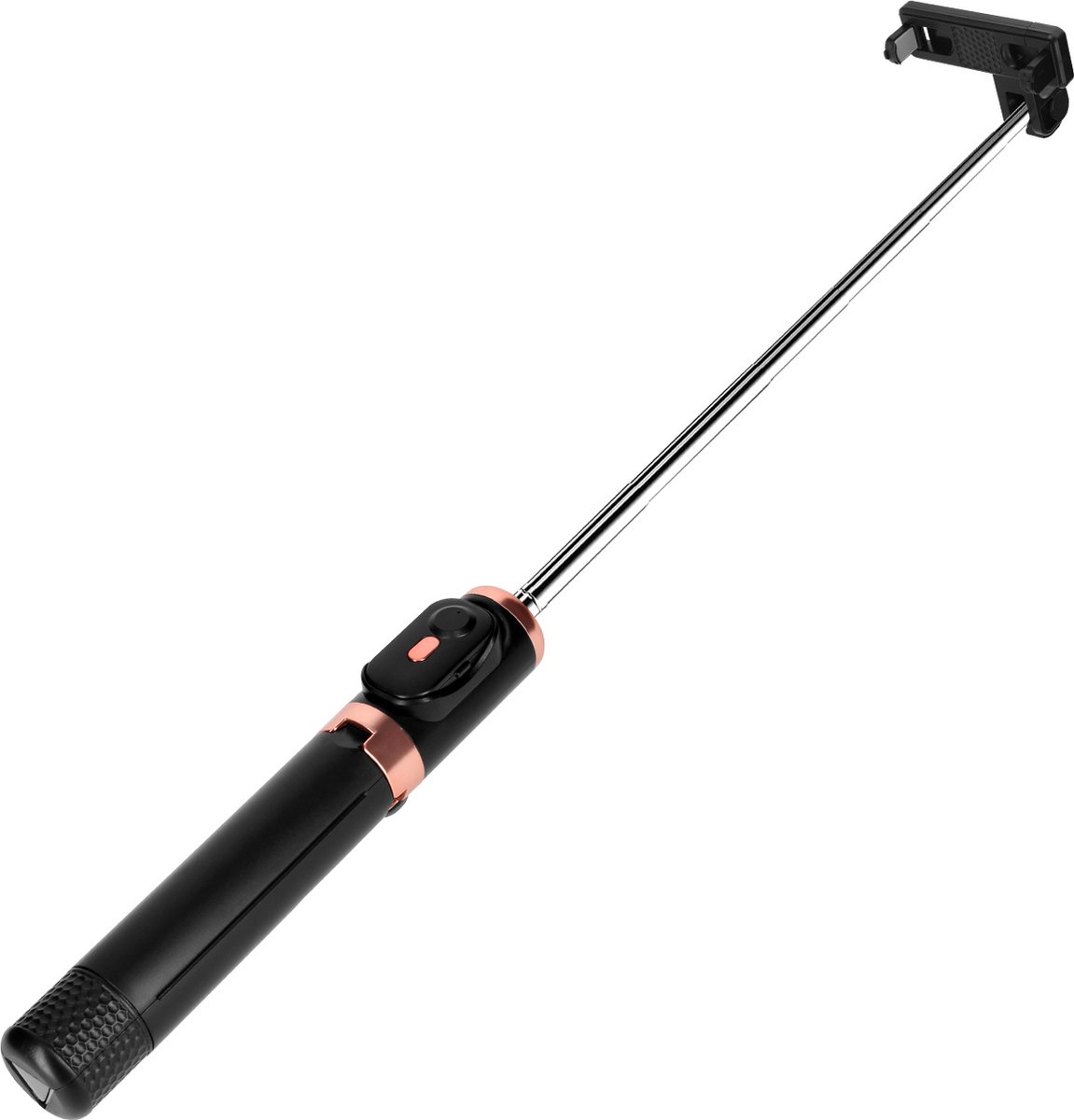 Uitschuifbare Bluetooth Selfie Stick, Statiefmodus - Zwart