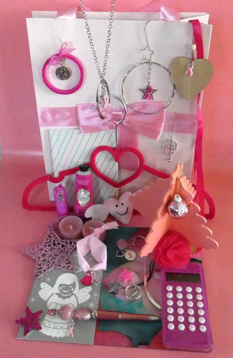 Jewellicious Designs Pink Ribbon Advent Cadeaubox Pink – geschenkset dames – 24 cadeautjes – voor Pink Ribbon - roze - Jewellicious Designs