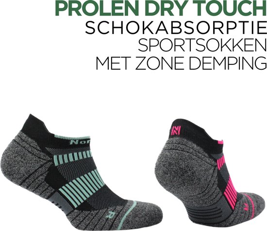 Norfolk / Running / Prolen Dry-Touch Low Cut Running Socks / 2 Pair Pack / Lynx