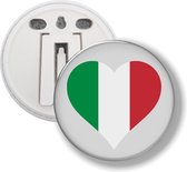 Button Met Clip - Hart Vlag Italië