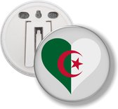 Button Met Clip - Hart Vlag Algerije
