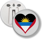 Button Met Clip - Hart Vlag Barbuda