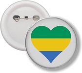 Button Met Speld - Hart Vlag Gabon