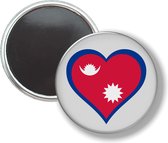 Button Met Magneet - Hart Vlag Nepal - NIET VOOR KLEDING