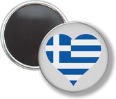Button Met Magneet - Hart Vlag Griekenland - NIET VOOR KLEDING