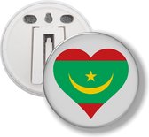 Button Met Clip - Hart Vlag Mauritania