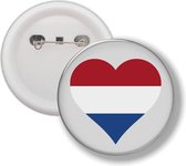 Button Met Speld - Hart Vlag Nederland