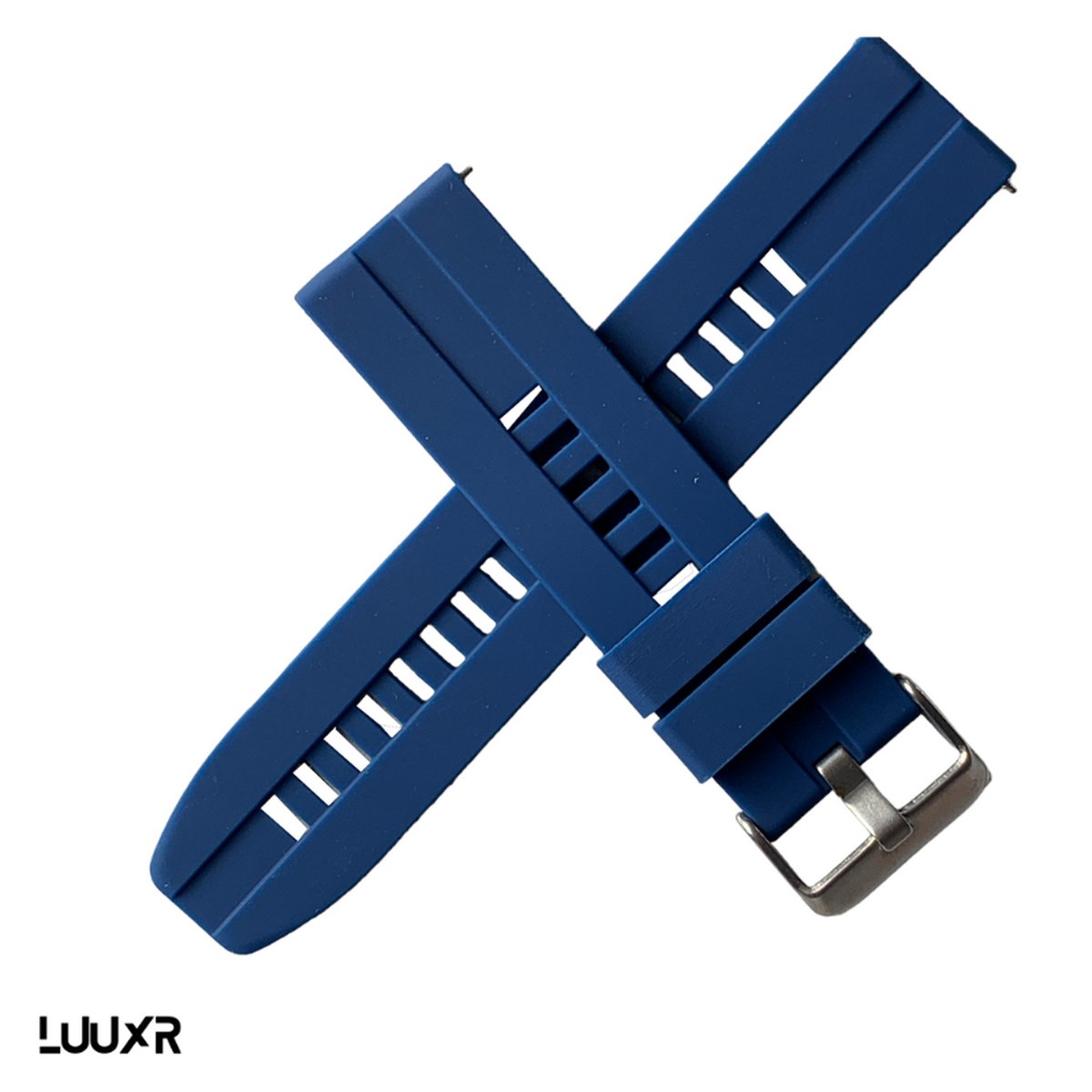 Luuxr strap rubber blue 22 mm lusiblu220001