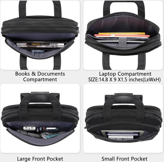 FANDARE Laptoptas voor 15,6 inch laptop, schoudertas, aktetas