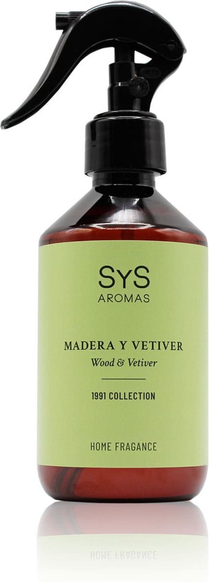 SYS Geurspray Wood & Vetiver - Room Spray - Heerlijk Aromatisch - Huisparfum Spray - 300ml