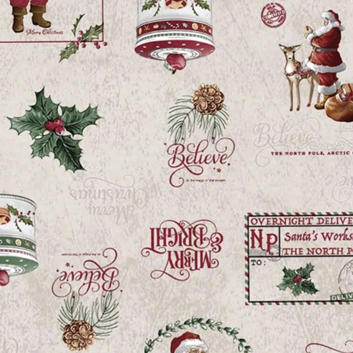 Home Trend Kerst Tafelzeil - 140x300 cm - Santa Claus - PVC - Afwasbaar