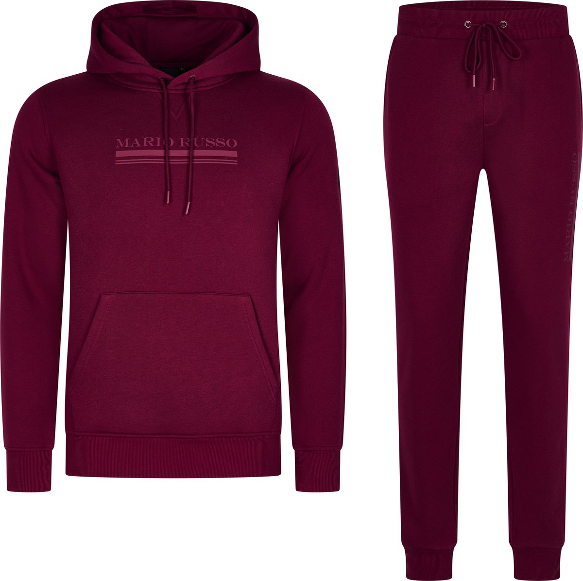 Mario Russo Trainingspak Anselm- Huispak - Joggingpak - Hoodie - Bordeauxrood - XXL
