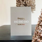 10x Kerst Ansichtkaart - Goudfolie - Met enveloppen - HO HO HO