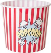 Gerimport Récipient à Popcorn - rouge/blanc - plastique - D24 - 9 litres - réutilisable