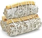 Witte Salie & Heilige hout Bundel - White Sage & Palo Santo Smudge Sticks 10cm (per 3 stuks)