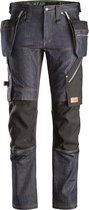 Snickers 6955 FlexiWork Denim Werkbroek+ met Holsterzakken - Denim blauw/Zwart - 56