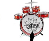 Drumset voor kinderen - rood - 6 drums - 30 delig