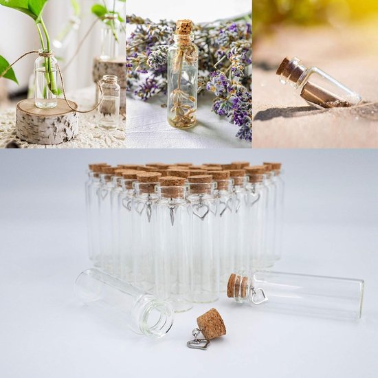 Amzeeniu Pakket van 40 kleine glazen flesjes met 20 ml doppen Mini-huwelijksfles 22 x 80 mm met snoep Glazen fles, metalen hanger, kaart, trechter, touw Amzeeniu Pakket van 40 kleine glazen flesjes met 20 ml doppen Mini-huwelijksfles 22 x 80 mm met snoep Glazen fles, metalen hanger, kaart, trechter, touw