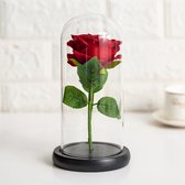 La Rose Flower Red - Rose rouge de Luxe en cloche en verre - Rose en verre - Décoration florale romantique