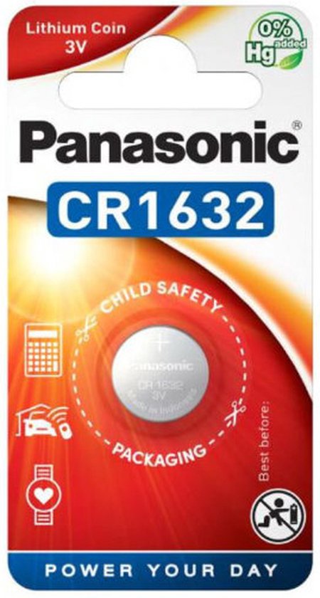 Panasonic CR-1632EL, Batterie à usage unique, CR1632, Lithium, 3 V, 1  pièce(s), 140 mAh