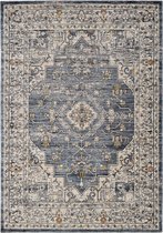 Vercai Rugs Collection Troye - Tapis à Poils Ras - Tapis Multicolore pour Salon - Polyester - Blauw - 200x290 cm