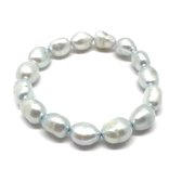 Bracelet Behave Pearl - bracelet de perles d'eau douce - bracelet de perles élastiques - bleu gris clair - épaisseur 1cm
