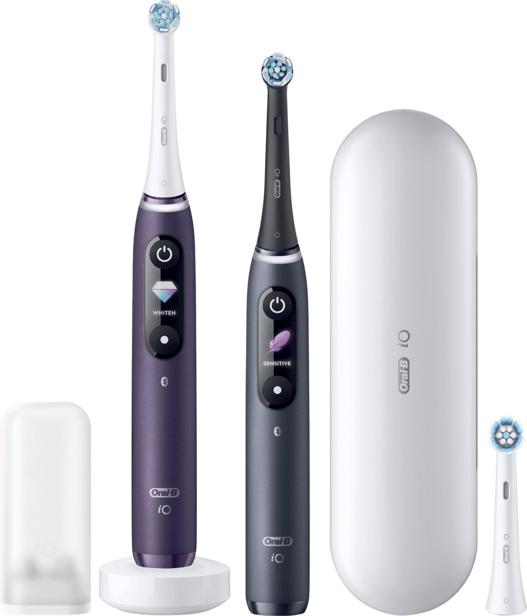 Afbeelding 2 van Oral-B iO 8 - Paars En Zwart - Elektrische Tandenborstels - Duopack
