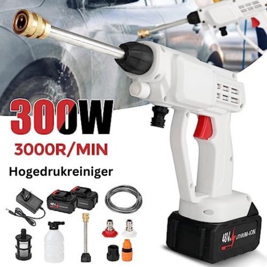 Hogedrukreiniger Auto - Hogedrukreiniger Accu - Terrasreiniger - Wit — afbeelding 4