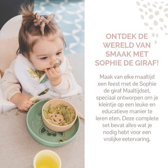 Sophie de giraf Maaltijdset - Kinder servies - Kinderbord - Drinkbeker - Kinder bestek - Siliconen - In witte geschenkdoos - Vanaf 6 maanden - 4-Delig van Sophie de Giraf. — afbeelding 5