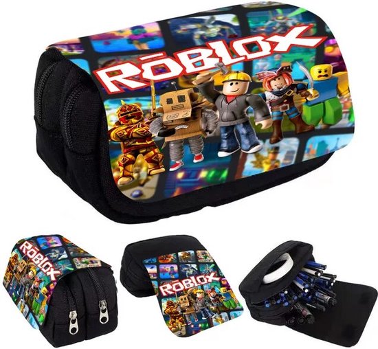 Roblox - Roblox Etui - XL - Blokprint - Etui - 3D - Rood - Etui met Flap - Grote Capaciteit - Ruime Opbergruimte - Schrijfwaren - Schoolgerei - Schoolspullen - Schooletui