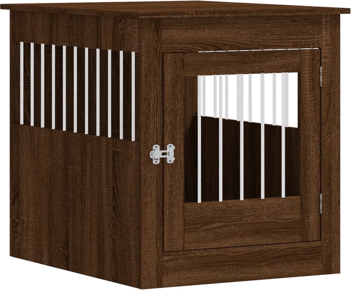 Bol.com vidaXL - Hondenbench - 64,5x80x71 - cm - bewerkt - hout - bruin - eikenkleur aanbieding