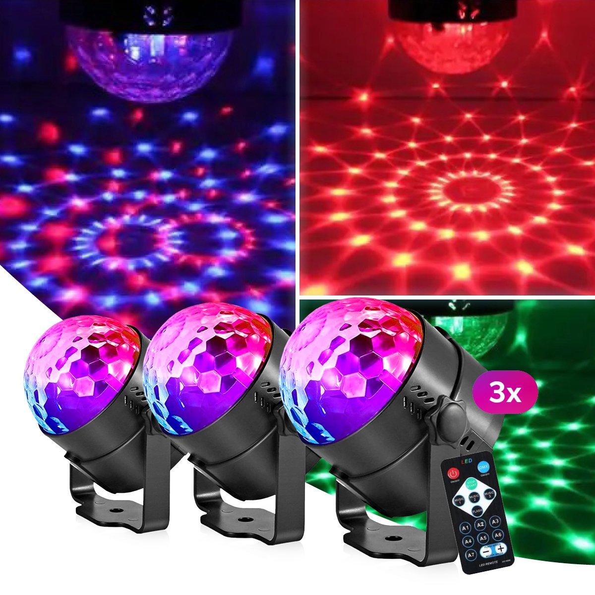 Lumière Boule Magique Rotative Lumière D'ambiance LED pour Soirée Disco  Lampe Disco Rotative À 360