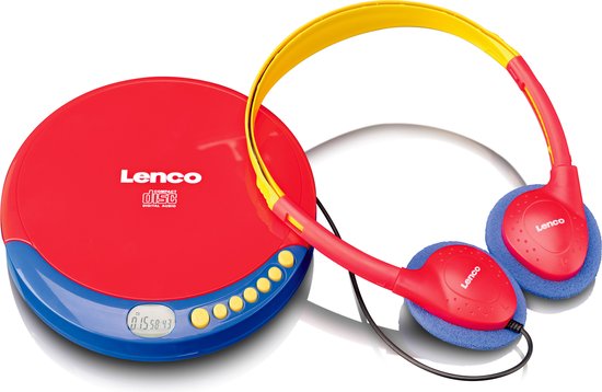 Lenco CD-021KIDS - Draagbare Discman voor Kinderen met Hoofdtelefoon en oplaadbare Batterijen