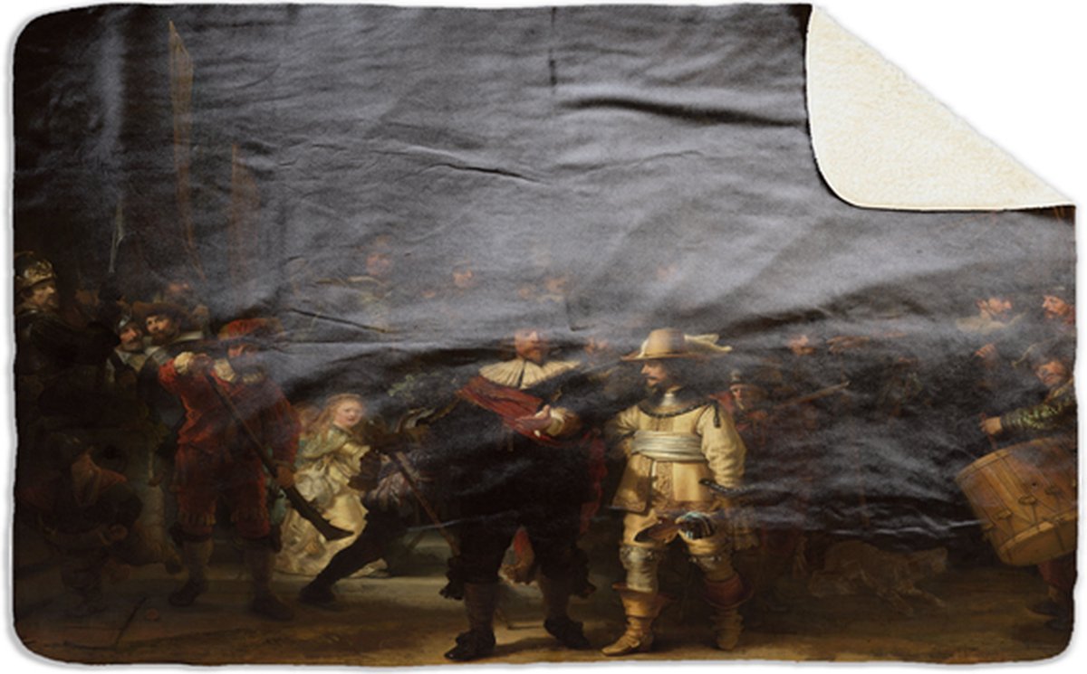 Fleecedeken de Nachtwacht, FD2023801, 96x146cm, Polyester Sherpa