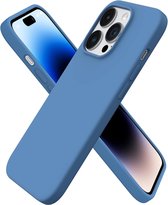 Hoesje Voor iPhone 14 Pro Max Siliconen Achterkant Case Cover - Blauw