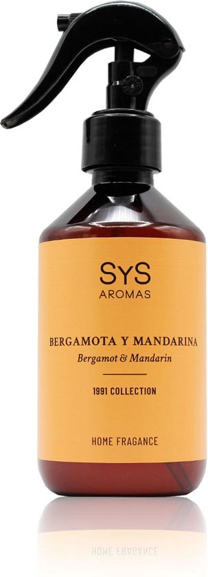 SYS Geurspray Bergamot & Mandarijn - Room Spray - Heerlijk Aromatisch - Huisparfum Spray - 300ml
