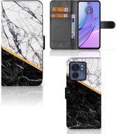 Mobiel Case Geschikt voor Motorola Edge 40 GSM Hoesje Marble White Black