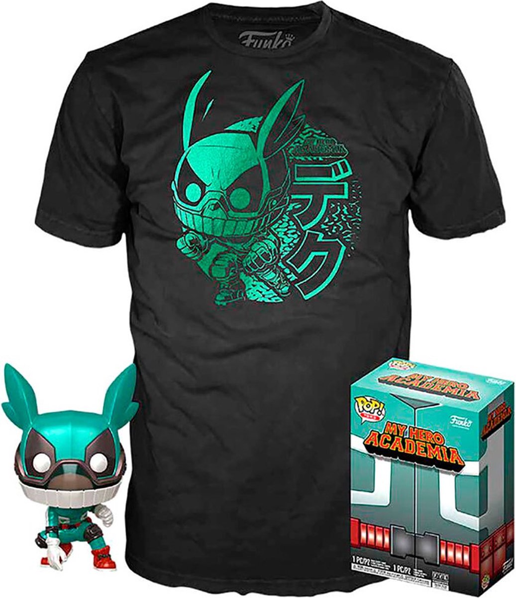 Funko Pop! & Tshirt Box: My Hero Academia - Deku with Helmet (Size L)