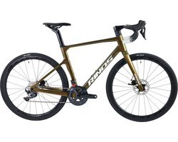 Rinos Odin5.0 Carbon Road - Racefiets - met SHIMANO Ultegra R8000 - 22 versnellingen en schijfremmen - lichte fiets voor dames en heren - Wielen van koolstofvezel - 700 x 40C - Kameleon Goud - Groen 56