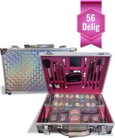 Valise de maquillage de Luxe 56 pièces - Argent - Valise de maquillage avec contenu - Valise de maquillage Filles - Valise de maquillage Enfants - Set de maquillage pour Filles