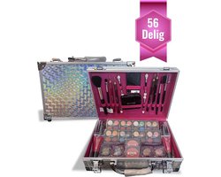 Luxe Make Up Koffer 56 Delig - Zilver - Make Up Koffer Met Inhoud - Make Up Koffer Meisjes - Make Up Koffer Kinderen - Make Up Set Voor Meisjes