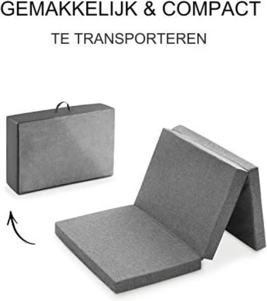 Schuimmatras - Campingmatras - 60 x 120 cm / Hoogte 6 cm - Gemêleerd Grijs van Zoë & Noa — afbeelding 2