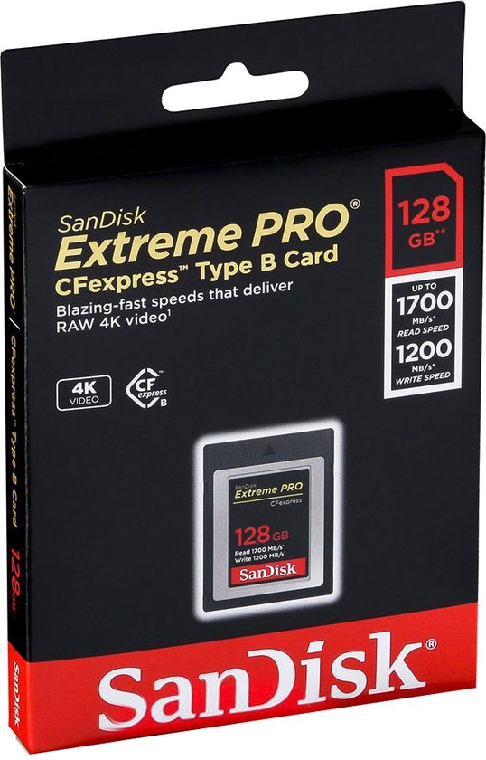 SanDisk Extreme PRO CFエクスプレスタイプB 128G SANDISK Extreme Pro - Geheugenkaart - 128GB - CF Express Type B | bol