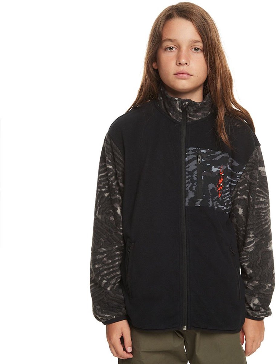 Quiksilver Radical Times Fleece Met Volledige Rits 16 Years Jongens Zwart