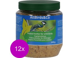 Allbirds&Co Vogelpindakaas - Voer - 12 x 340 g